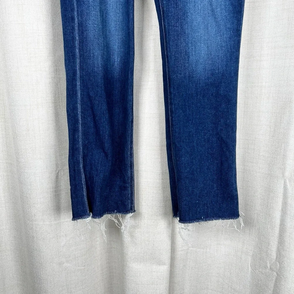 PAIGE Cindy High Rise‎ Straight Jeans 29 Mel Destroyed Hem Raw Hem Ankle